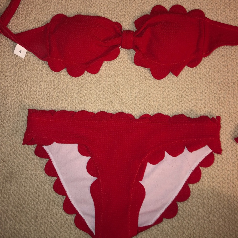 Zaful red scallop bikini set